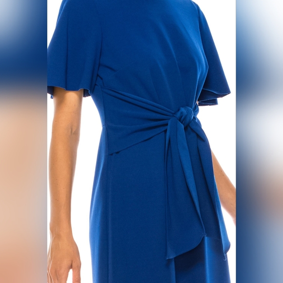 Donna Morgan Short Flutter Sleeve A-Line Dress - Picture 4 of 5